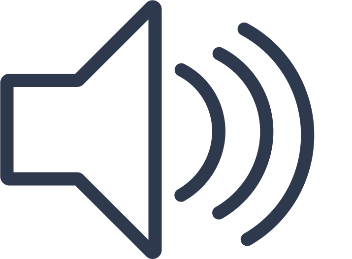 Speaker icon with sound waves emanating from it.